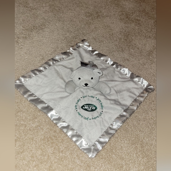 New Baby Fanatic new york jets Bear Brown Satin Baby Lovey Security Blanket New - Picture 3 of 10
